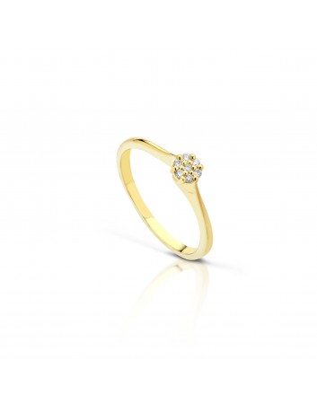 ANELLO FLOWERS DORATO DIAMANTE