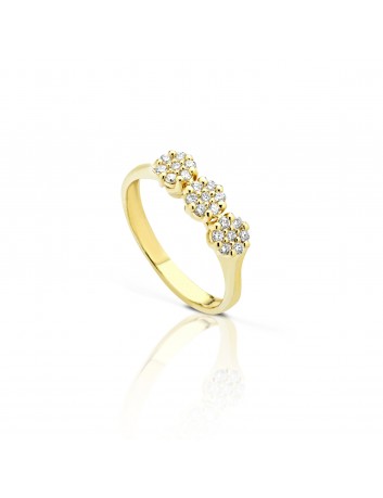 ANELLO FLOWERS DORATO DIAMANTE