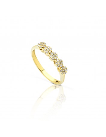 ANELLO FLOWERS DORATO DIAMANTE
