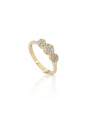 ANELLO FLOWERS DORATO DIAMANTE
