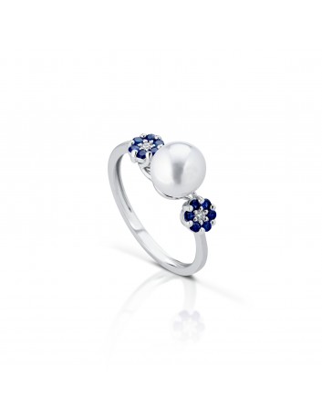 ANELLO PEARL ZAFFIRO BLU