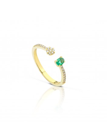 ANELLO STONE DORATO SMERALDO