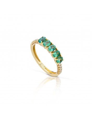 ANELLO STONE DORATO SMERALDO